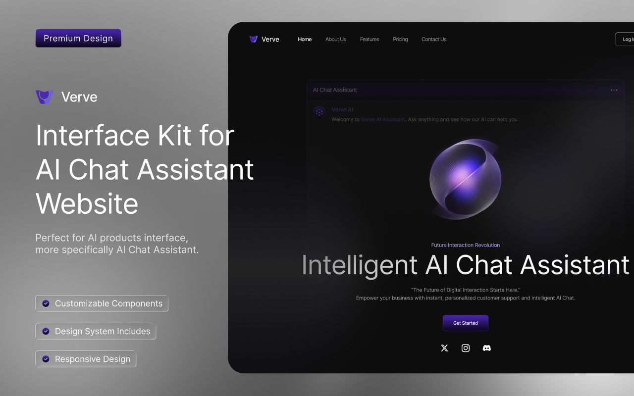Kelas Verve - AI Chat Assistant Figma Template UI Kit di BuildWithAngga